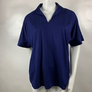 Natori Blue V neck Blouse Top size: small
